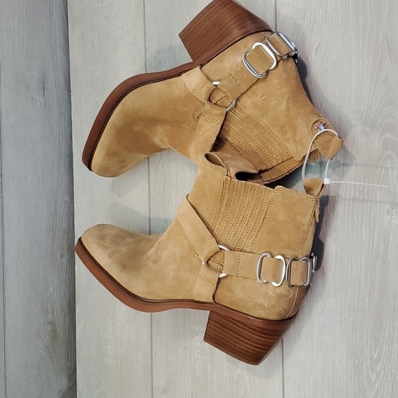 NEW Sam Edelman Womens Bellamie Camel Western Boho Heels Square Toe shoes - Picture 9 of 15